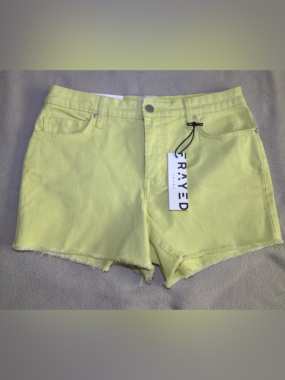 💛NWT FRAYED Lemon Yellow Denim Cutoff Shorts- Size 8/29💛